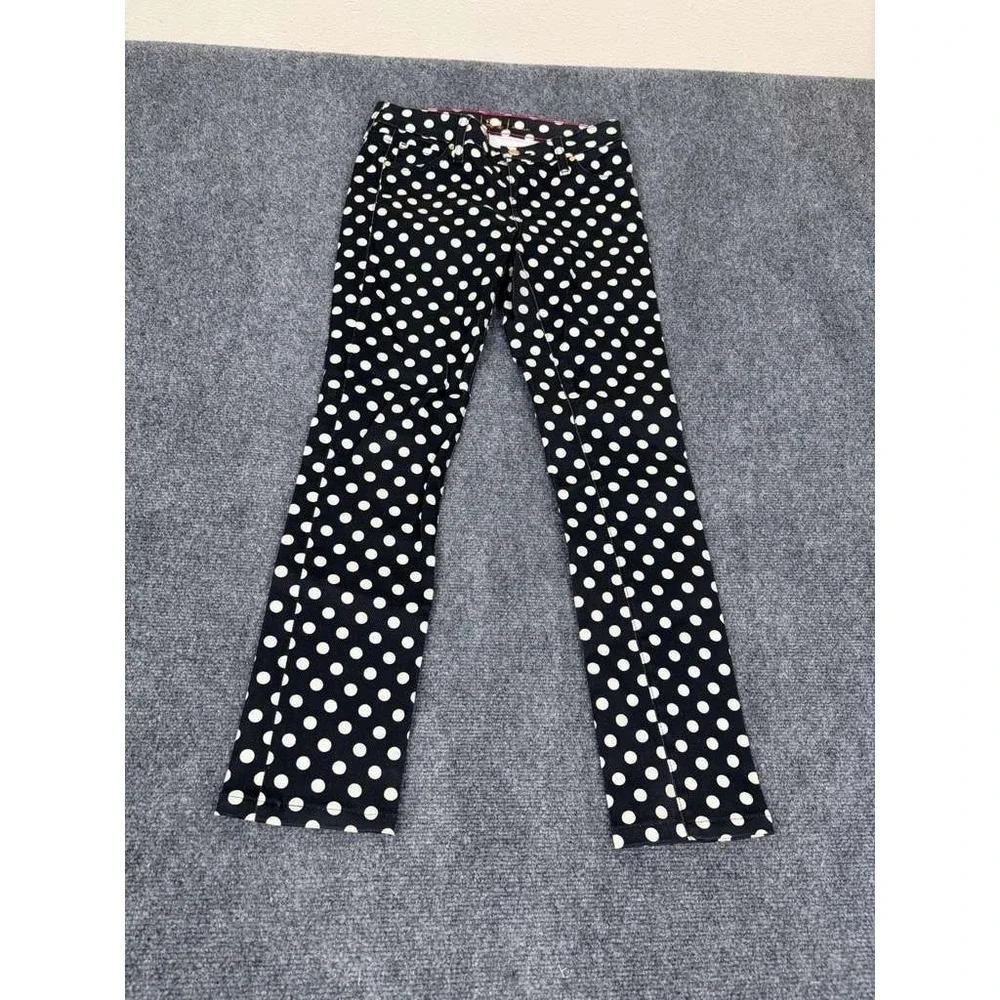 Kate‎ Spade Perry Street Black White Prep Looky Jeans 24 Polka Dot USA Made